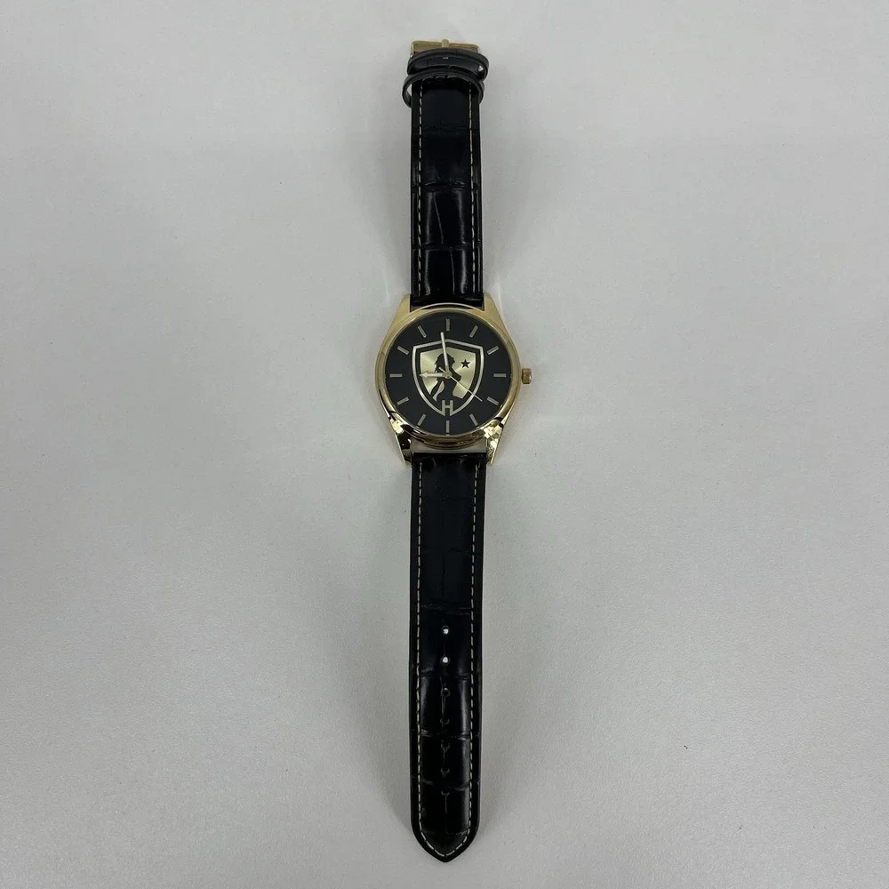 Game Time Hustler Watch Pioneer Black Series Shield Logo Gold Men's Size New